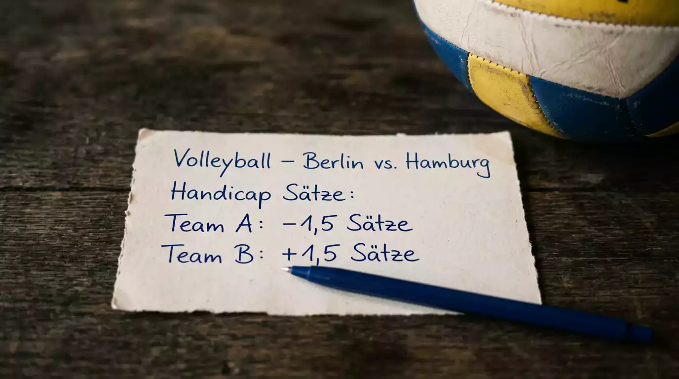 Volleyball-Wettschein mit Satz-Handicap und Punkte-Handicap Optionen