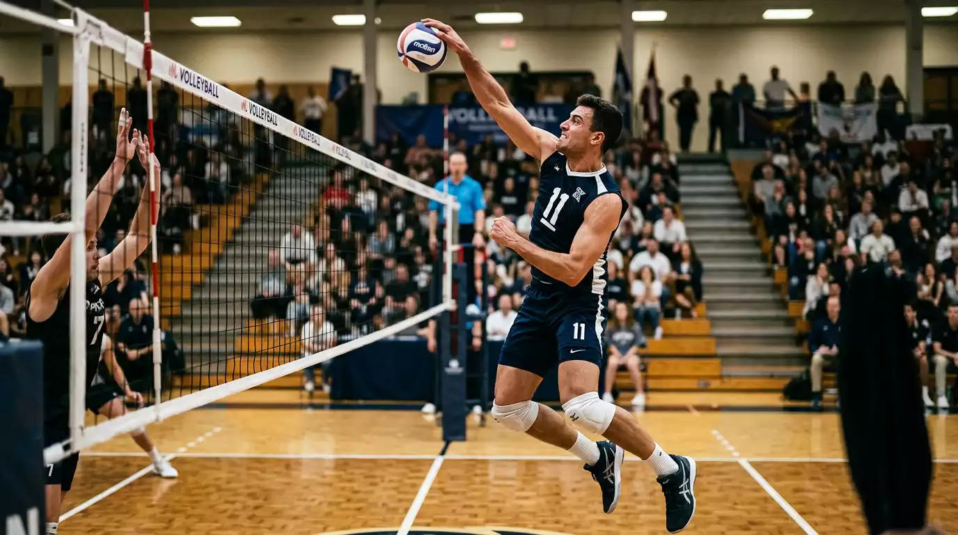 Spielerstatistik eines Volleyballers mit Ass- und Blockwerten